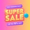 Super Sale 3d Golden Typography Badge. Deal Promotion Trendy Gradient Poster Design. Advertising Digital Campaign