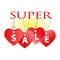 Super Sale badge, tag. Valentine`s day sale banner template.