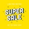 Super sale banner. yellow Discount banner. Vector illustration