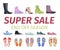 Super Sale. End Off Season. Shoes Set Illustration