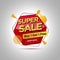 Super sale promotion banner with Hexagonal shape