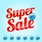 Super Sale sign in red color