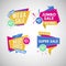 Super sale stickers. Vector Illustration.