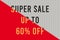 Super Sale up to 60% background illustration Stock Photo, sale concept