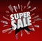 Super Sale Words Shatter Glass Big Clearance Closeout Savings Event