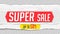 The super sale is written on the square torn paper. Website store banner template. Online shopping. Vector illustration