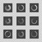 Super set different load icon isolated on transparent background. Circle website buffer loader or preloader. Download or upload