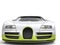 Super silver modern super sports car with green details - front view
