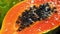 Super slow motion fresh papaya