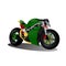 Super sport extreme green bike motorcycle