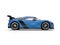 Super sports car - metallic blue - side view