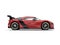 Super sports car - metallic dark red - side view