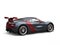 Super sports car - slate gray with metallic cherry red side panels and rear wing
