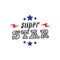 Super Star. Print for t-shirt with lettering, stars and lightnings. Superstar poster.