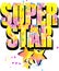 Super Star T-shirt print graphics. Watercolor star