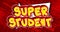 Super Student. Motion poster. 4k animated Comic book education related words