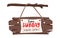 Super Sunday, Special offer banner on wooden board with rope hanging on a tree branch