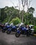 Super Tenere motorcycles  parking together at the roadside