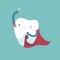 Super tooth of healthy, dental cartoon concept