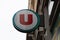 Super U logo text and brand sign facade wall supermarket u store french shop market