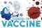 Super Vaccine Vial and Syringe ready to Fight against COVID-19 Coronavirus, Vector Illustration