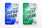 Super wash cleaner detergent labels set of two