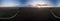 Super wide panorama of flat agrarian landscape of The Netherlands