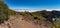 Super wide panorama of Roque de los Muchachos Observatory located in the island of La Palma in the Canary Islands. Observatory at