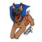 Super woof dog cartoon vector illustration