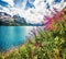 Superb morning view of Fedaia lake. Stunning summer scene of Dolomiti Alps, Gran Poz location, Trentino-Alto Adige/Sudtirol region