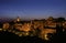 Superb view of the village built on the tuff of Pitigliano, Grosseto, Tuscany, Italy, illuminated by the evening light