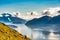 Superb views of Lake Wanaka from half way up the slopes of the Roys Peak walking track