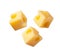 Superbly retouched cubes of cheese isolated on white