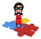 Superboy with Puzzle sign