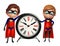 Superboy and Supergirl with Clock