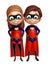 Superboy and supergirl with Funny pose