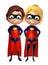 Superboy and supergirl with Funny pose