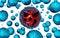 Superbug strain bacteria concept as a killer microbe shaped as a death skull face as a symbol for MRSA medical healthcare risk and