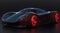 Supercar sci fi design, fantastic black sports car modern project. Generative Ai