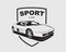 Supercar vector logo. Sport car label. Auto garage symbol template