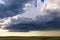 Supercell cumulonimbus storm clouds and dramatic sky
