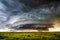 Supercell storm clouds