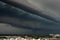 Supercell storm over the city