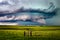 Supercell thunderstorm with dramatic storm clouds