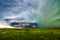 Supercell thunderstorm over a field