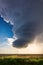 Supercell thunderstorm over a field in Kansas