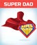 Superdad sign. Super dad. Father day. Shield isolated on blue background. vector illustration.