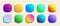 Superellipse glossy app icons vector backgrounds collection. 3D squircle buttons with neon holographic gradients and