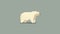 Superflat Style Polar Bear Illustration On Gray Background