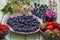 Superfood: blueberries, blueberry juice goji seeds